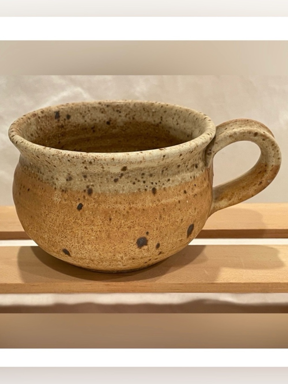 Artisan Signed Hand Crafted Rustic Brown Ceramic Mug | EUC